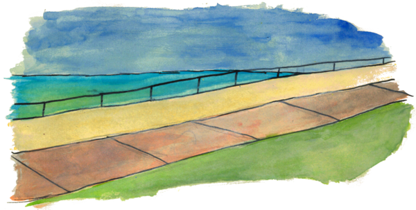 Eine typische Kaimauer.